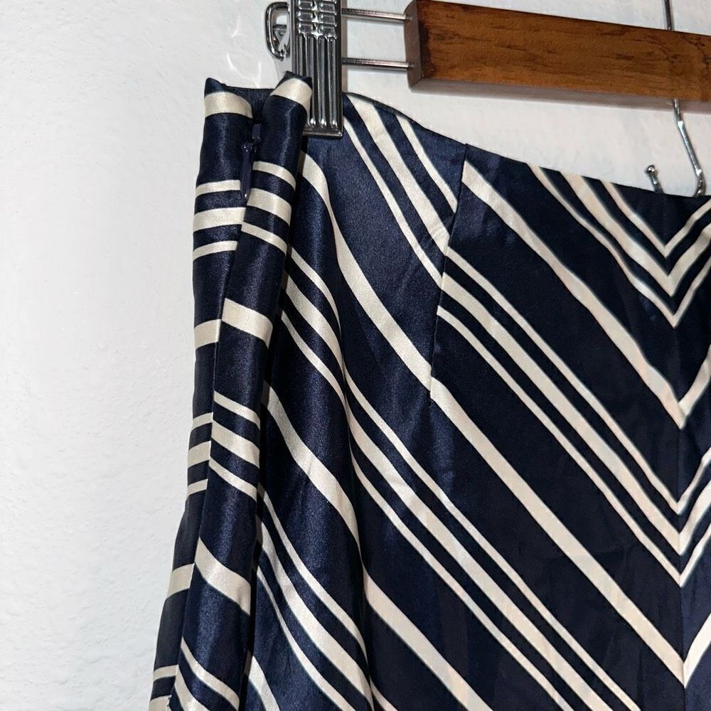 Vintage Pendleton 100% Silk Chevron Midi Skirt Women’s 12 Timeless Preppy - Picture 5 of 13